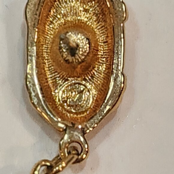 Vintage Swarovski Goldtone Purple Crystal Drop Pierced Earrings - Picture 6 of 8